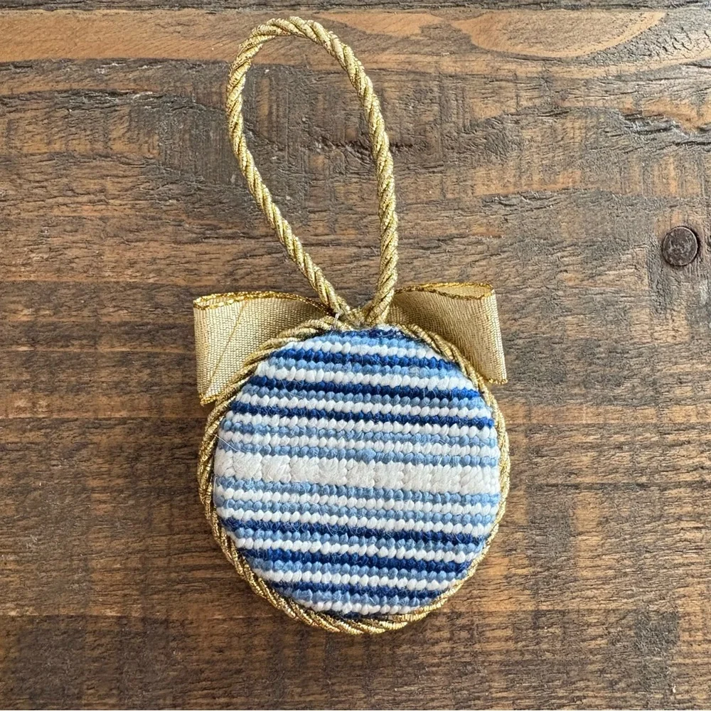 Handcrafted Needlepoint Mini Paw Print Ornament